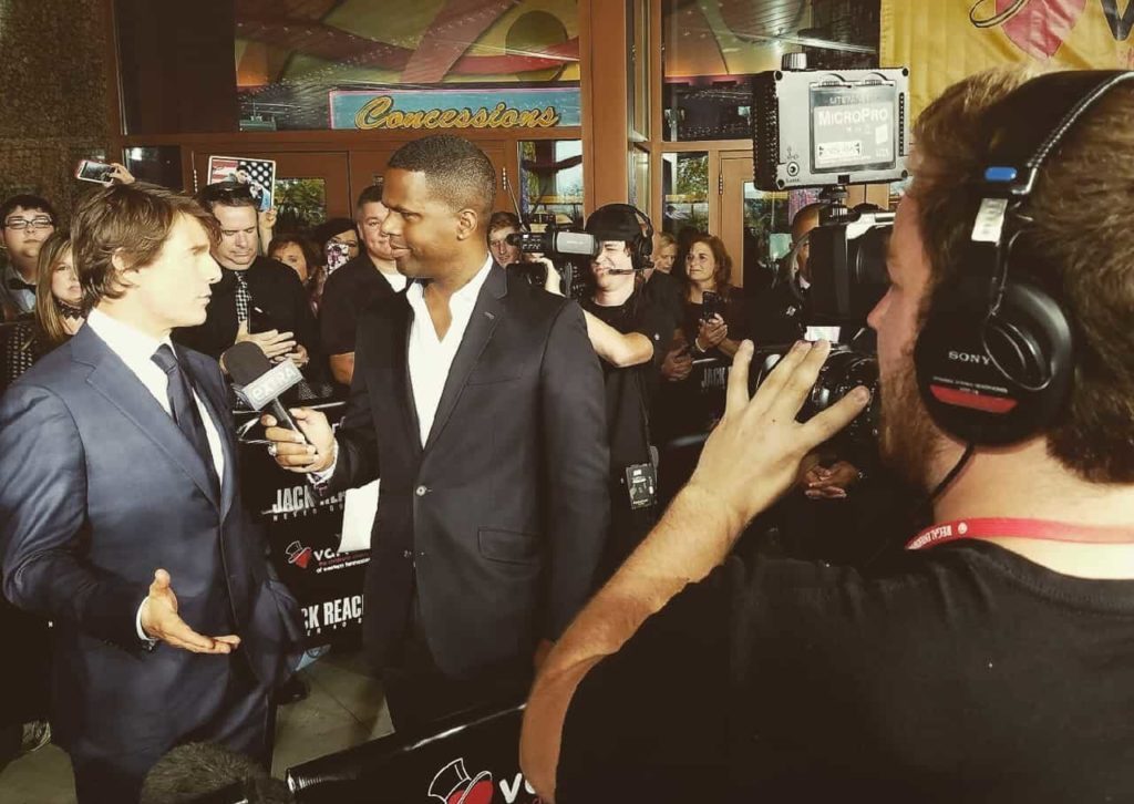 Video Crew Filming Tom Cruise on Red Carpet