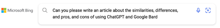 microsoft bing question- write an article about similarities, differences and pros and cons of using chat gpt